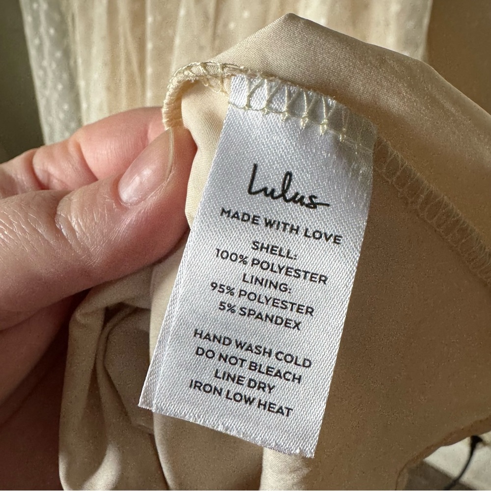 Lulus | Yours Evermore Cream Swiss Dot Ruffled Midi Dress - Picture 5 of 7